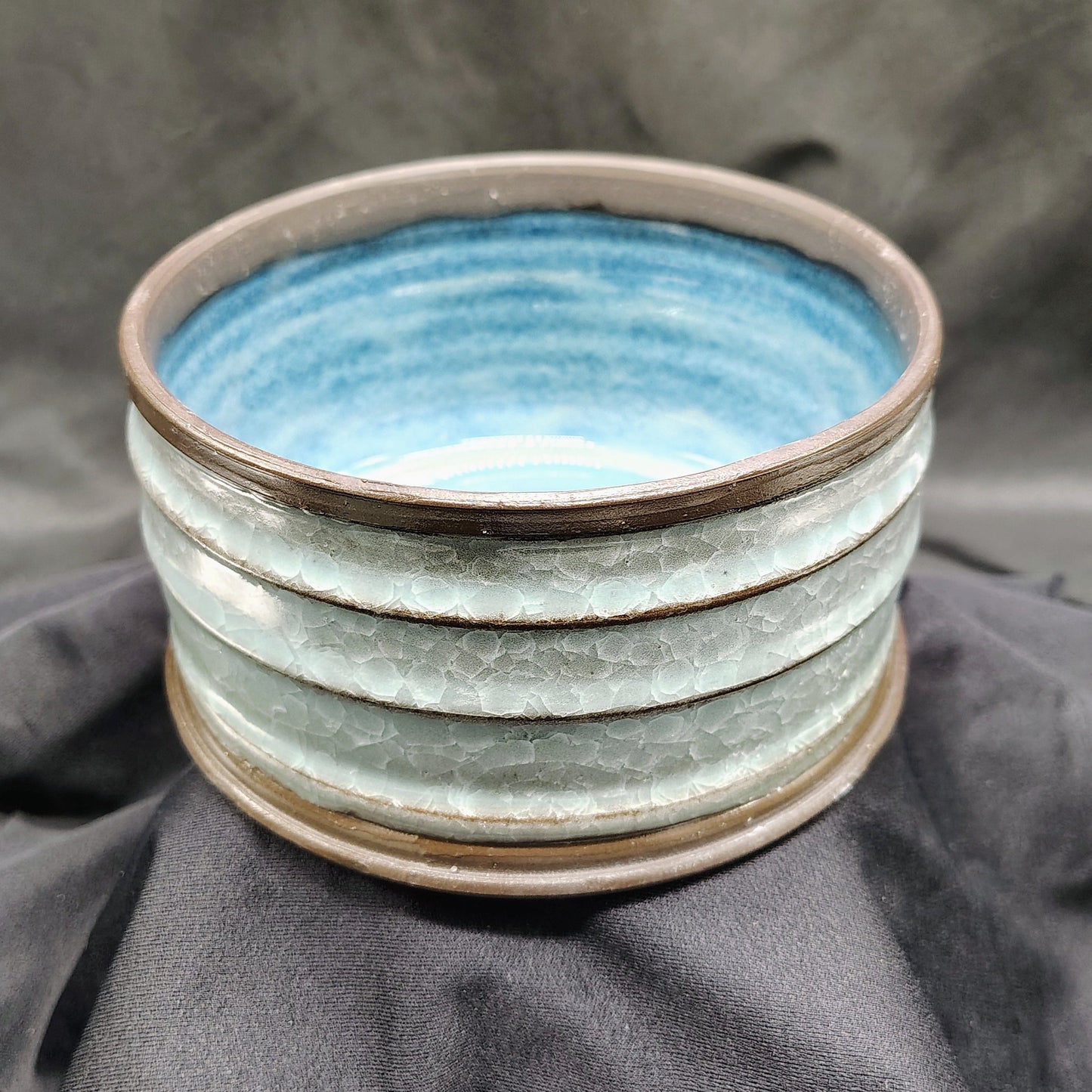 Crackled lidded jar