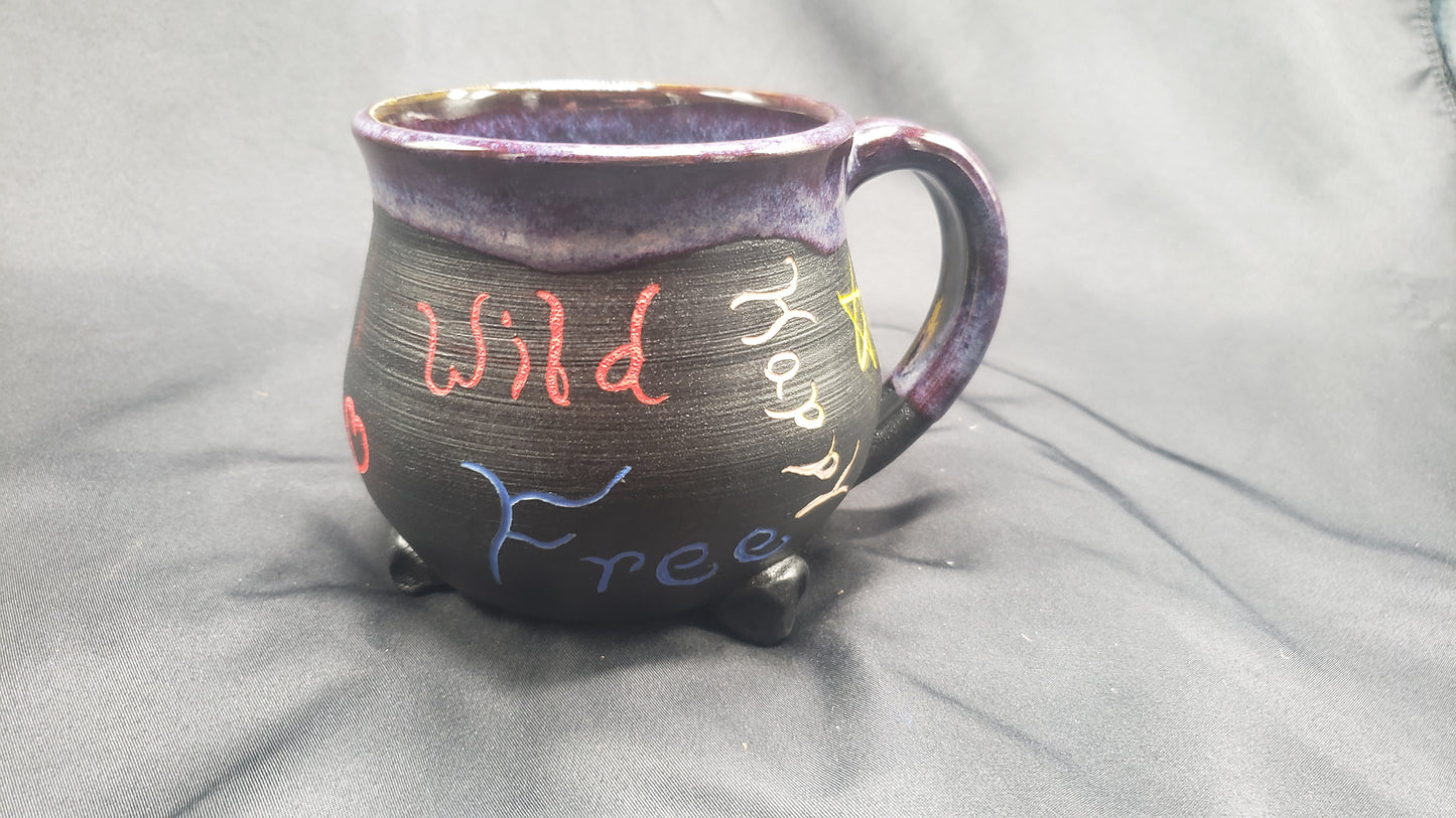 Scraffito Cauldron mug