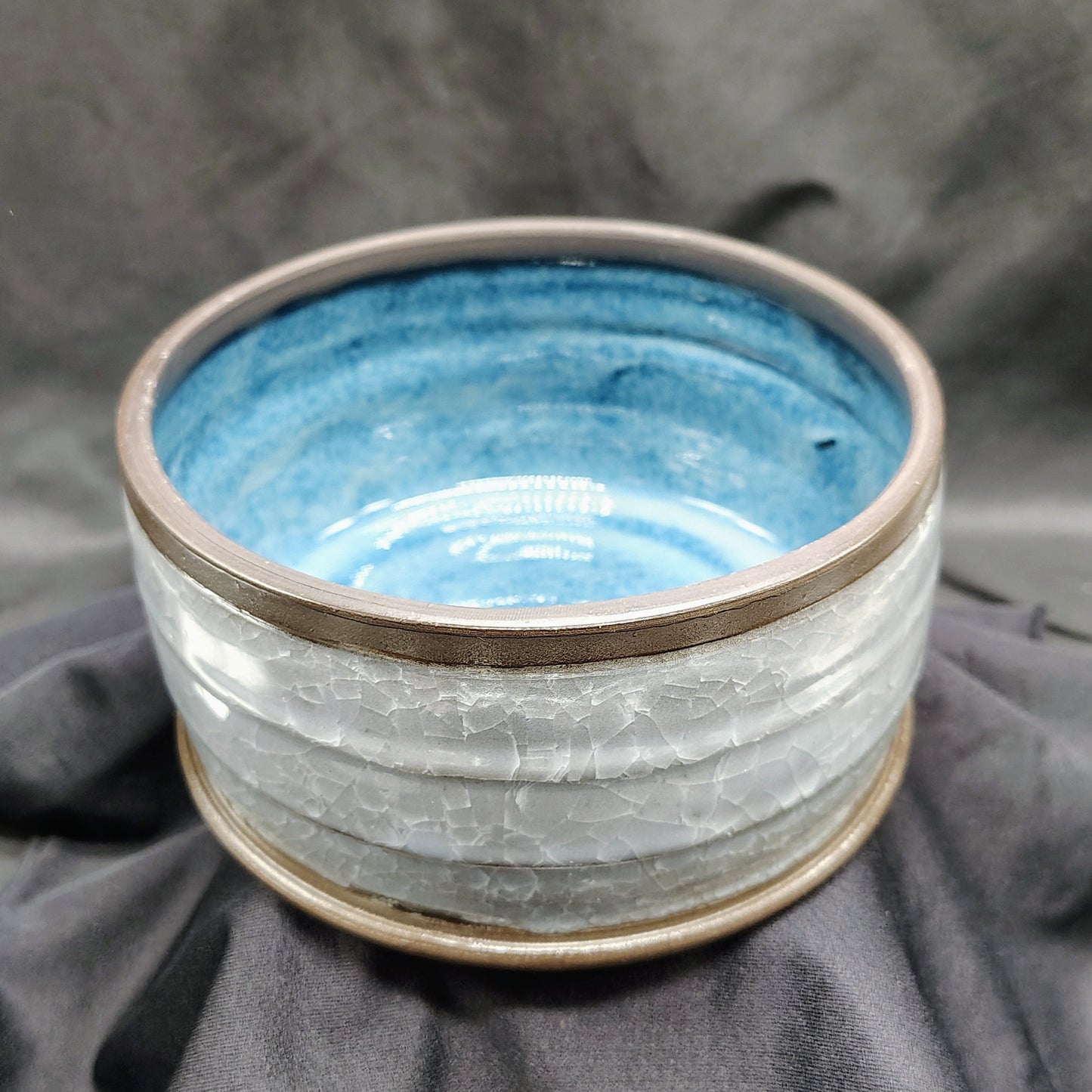 Crackle lidded jar