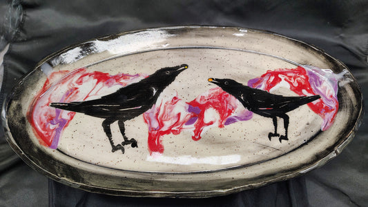 Trinket crow platter